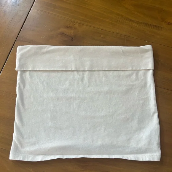 AEO Foldover Cream Women's Tubetop - Picture 2 of 5